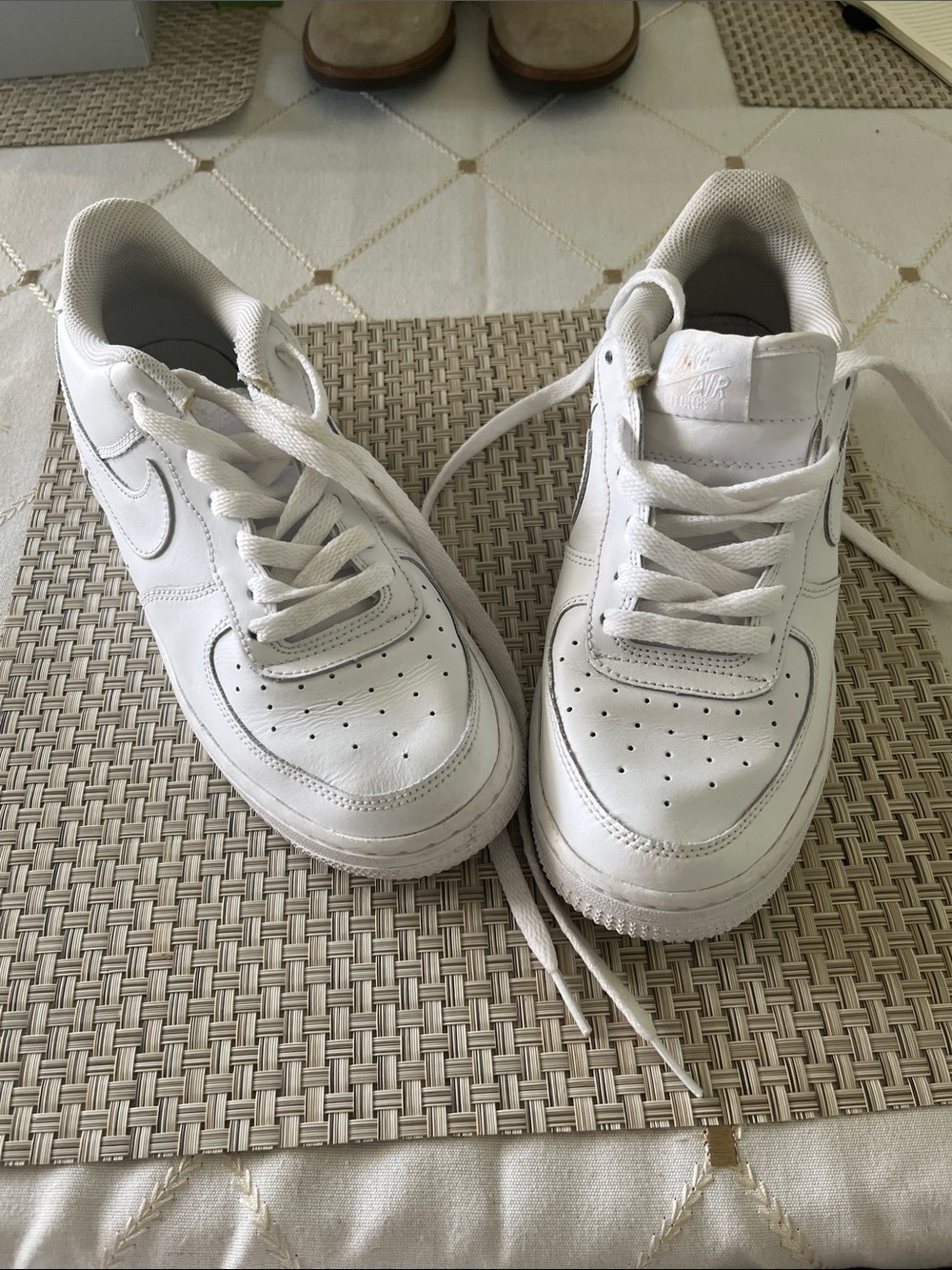 Nike Kids White Leather Sneakers